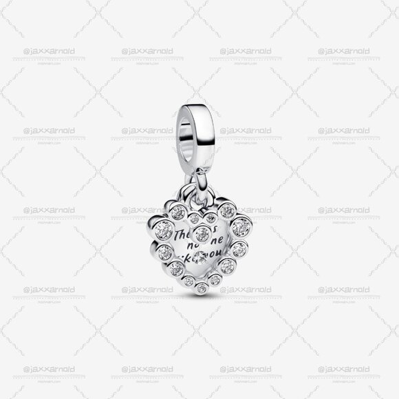 Pandora Sparkling Heart Double Dangle Charm - Picture 1 of 6